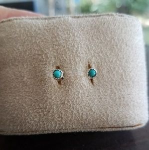 1970s Persian Turquoise Sterling Silver earrings